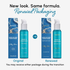 MAREE Leave-In Conditioner for curly hair application highlighting defined waves.