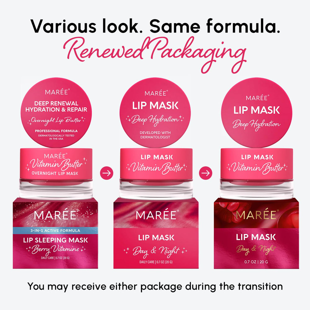 MAREE Lip Mask swatch on lips demonstrating hydration
