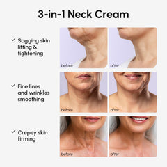 MAREE neck cream with face roller on the neck area supports hydration and subtle lifting