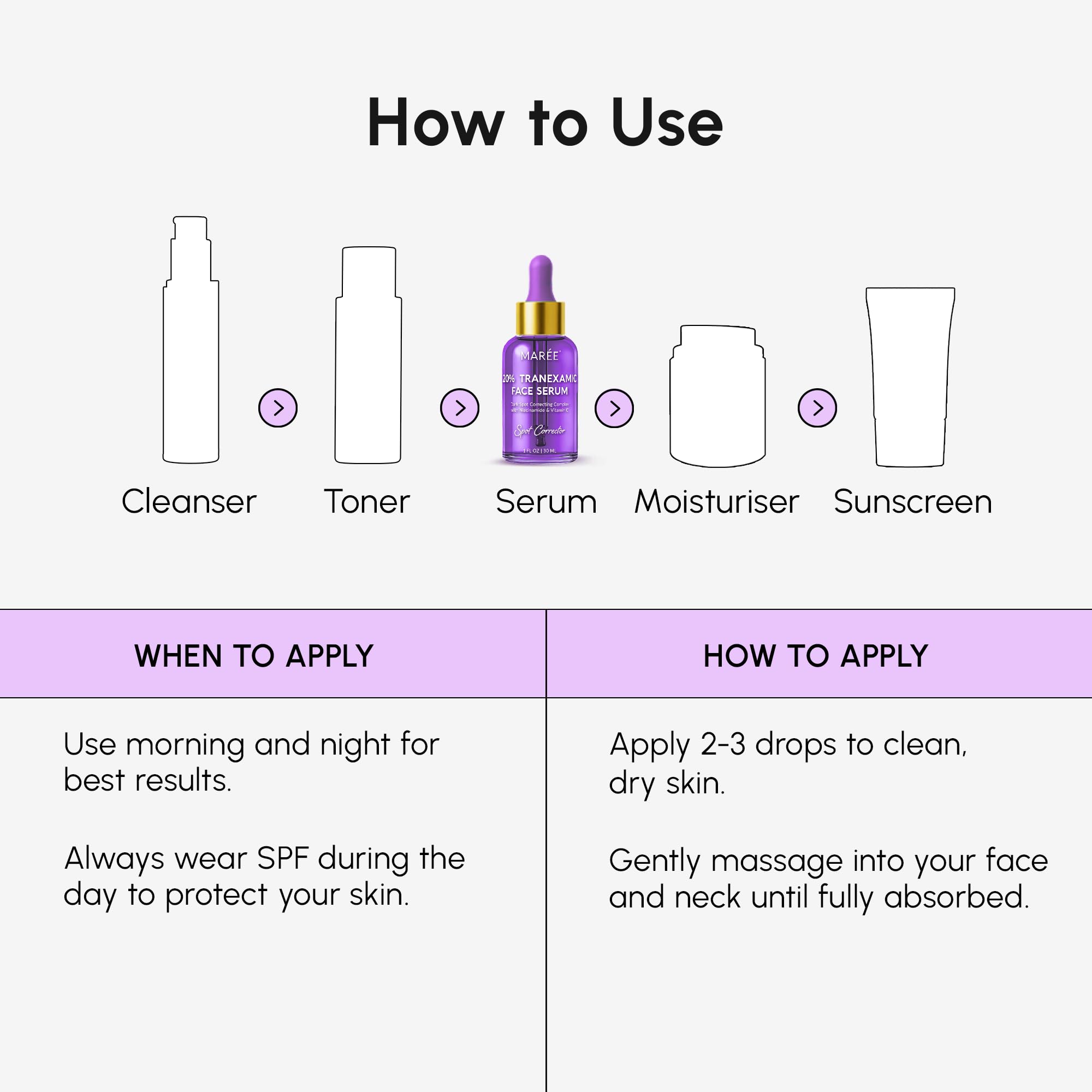 MAREE panthenol-soothing-serum image highlights gentle care and comfort