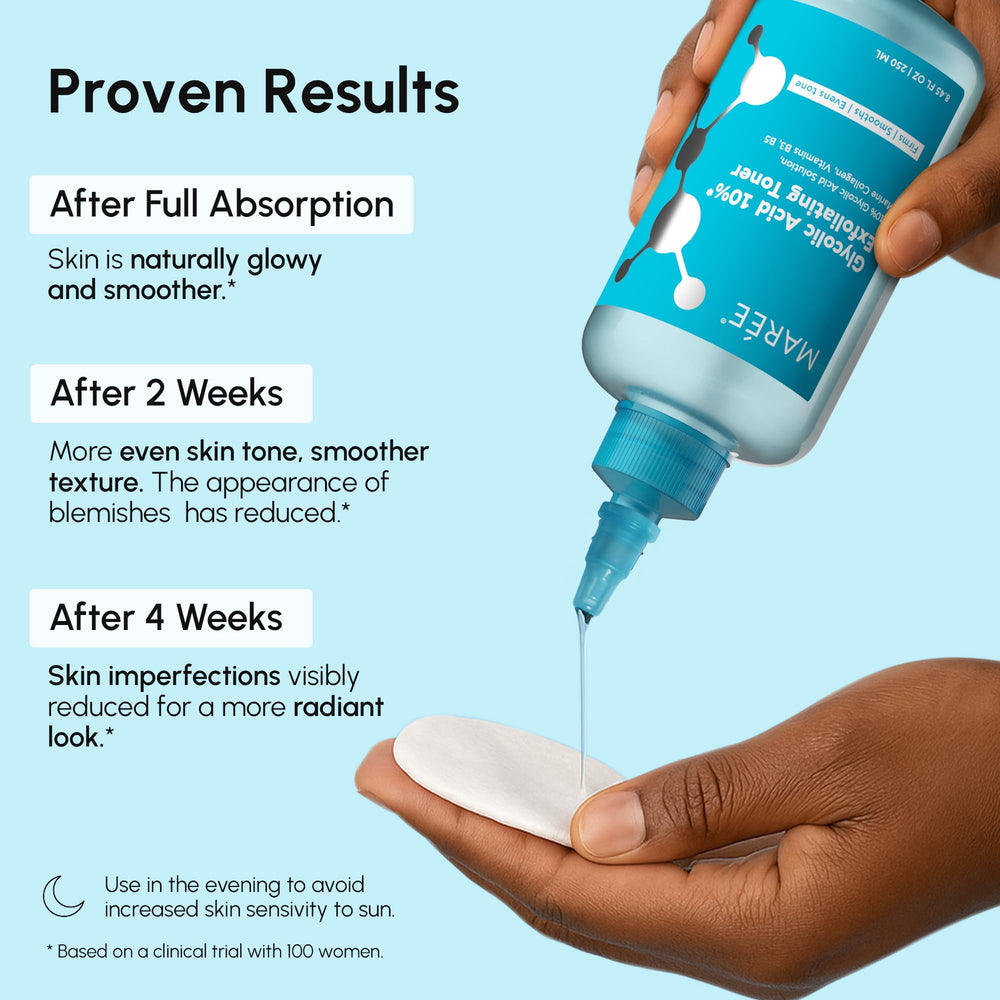MAREE Toner glycolic acid visual highlighting mild exfoliation