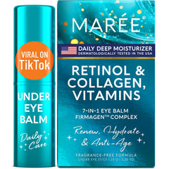 MAREE under-eye balm stick retinol ceramide closeup showing nourishing formula.