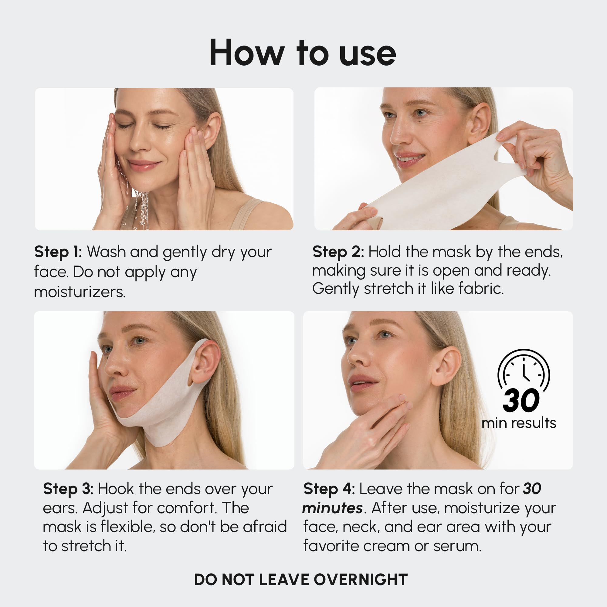 MAREE V Line Mask smooths jawline texture for refinement.