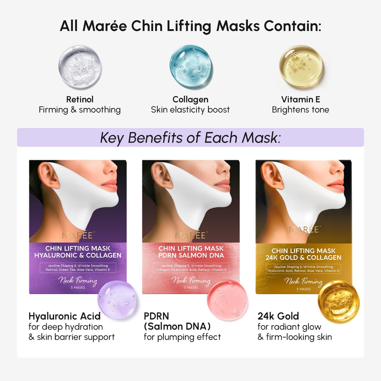 MAREE V Line Mask hydration close-up highlighting nourishing formula