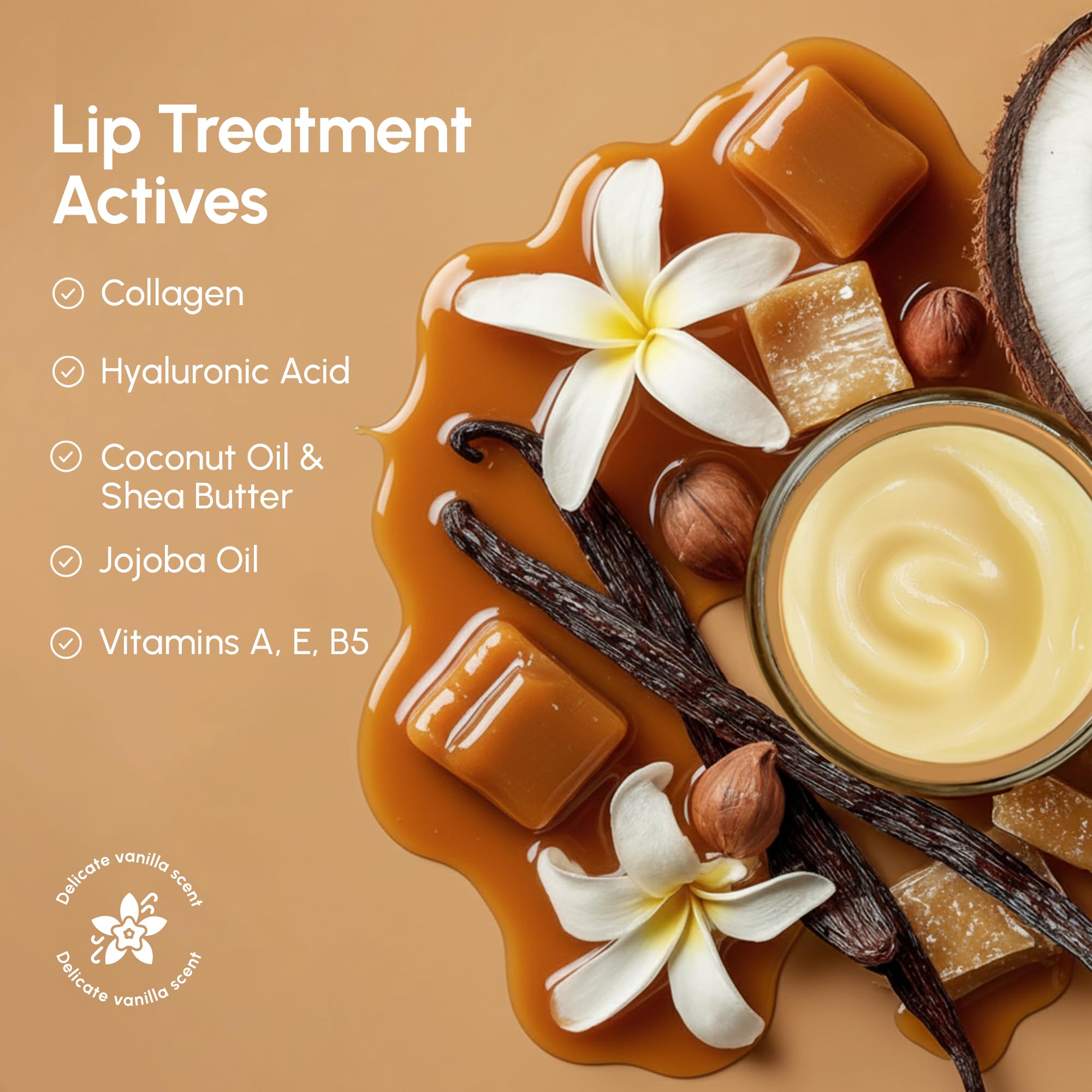 MAREE Vanilla Lip Mask jar with rich texture close-up