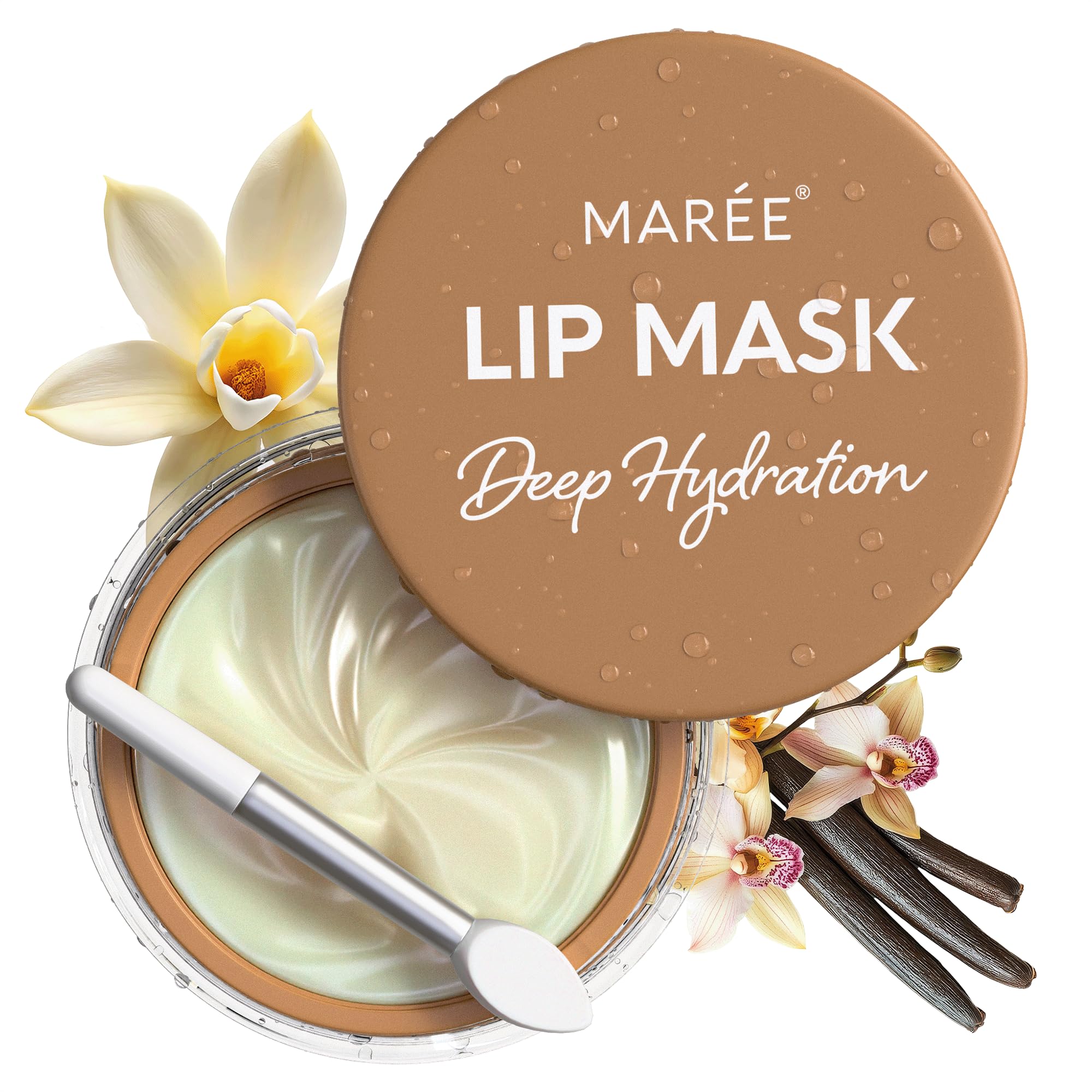 MAREE Vanilla Lip Mask packaging close-up for overnight lip care