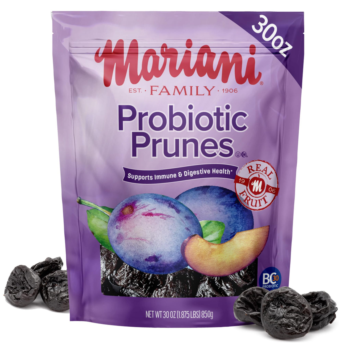 Mariani Premium prunes bulk pack front view for easy storage and snacking