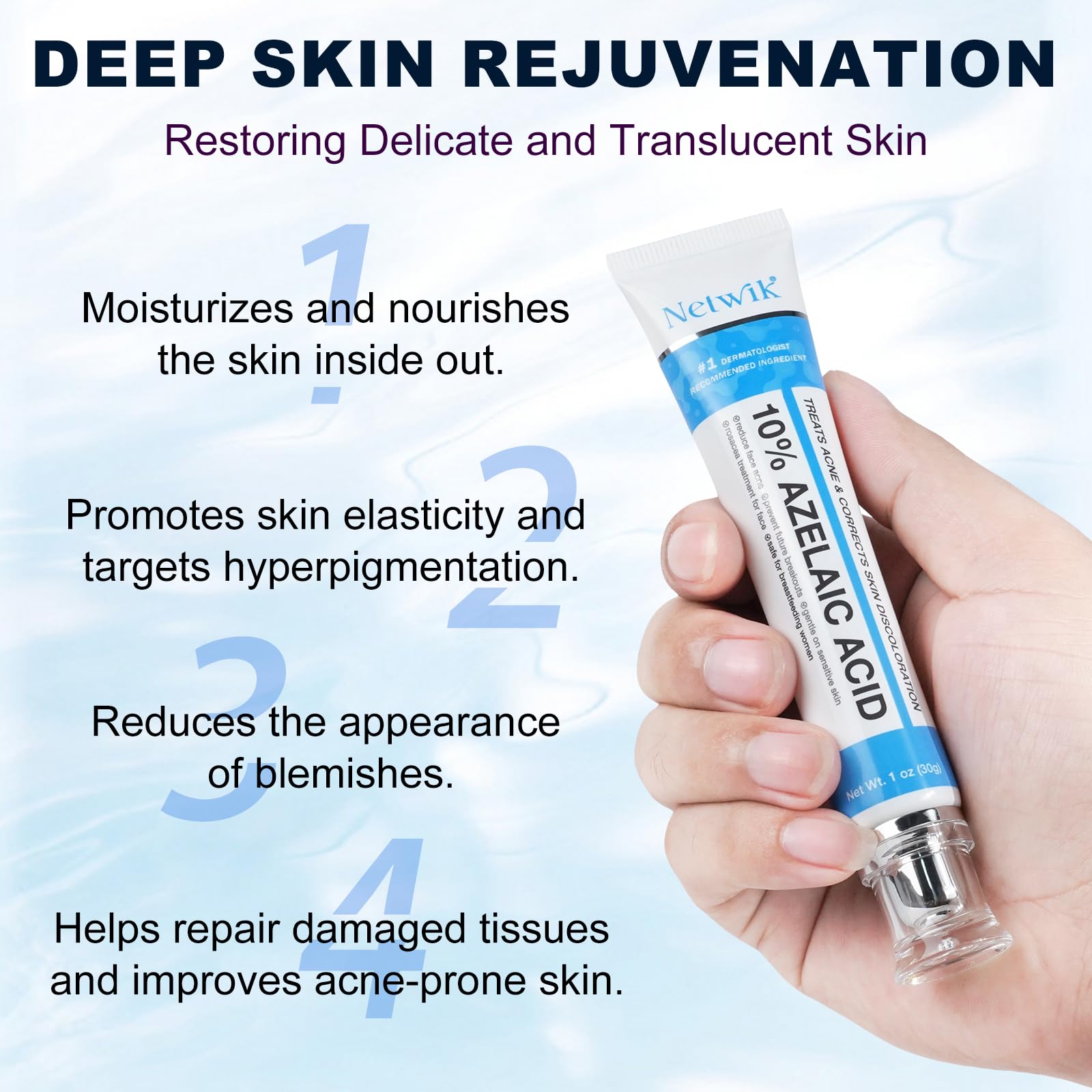 Marianp Azelaic Acid 10% Cream on skin reveals even tone
