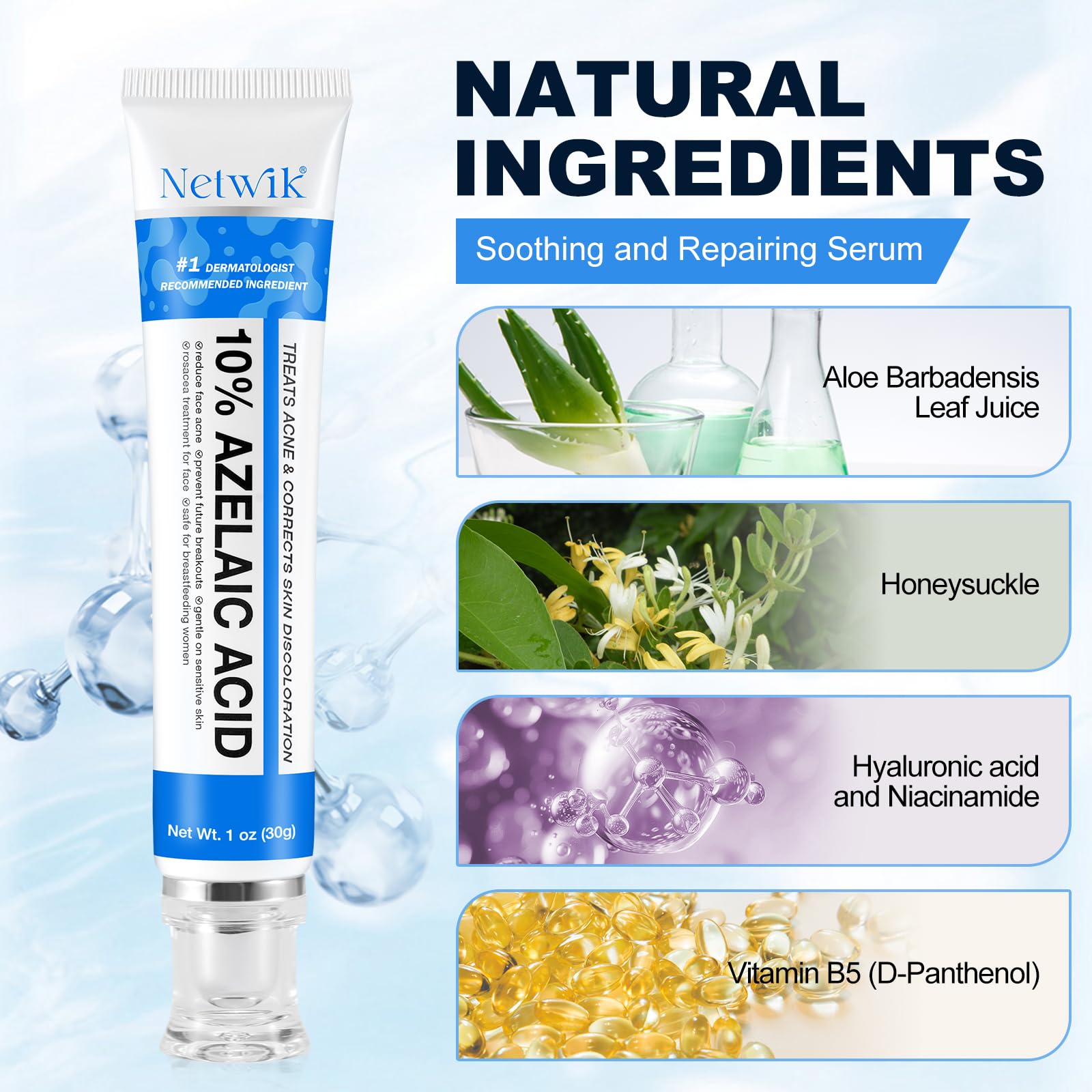 Marianp Azelaic Acid 10% Cream tube dispense for easy daily use