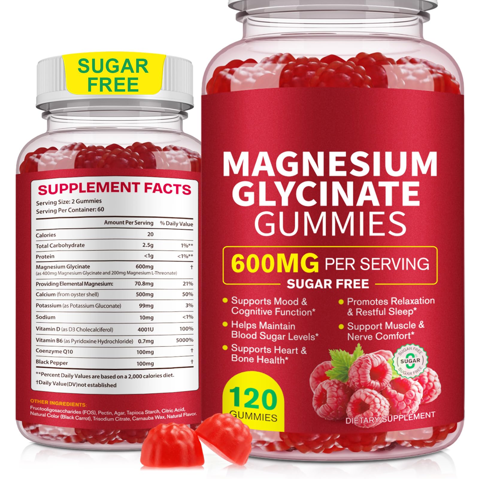 Mariayu magnesium glycinate gummies bottle for daily relaxation support