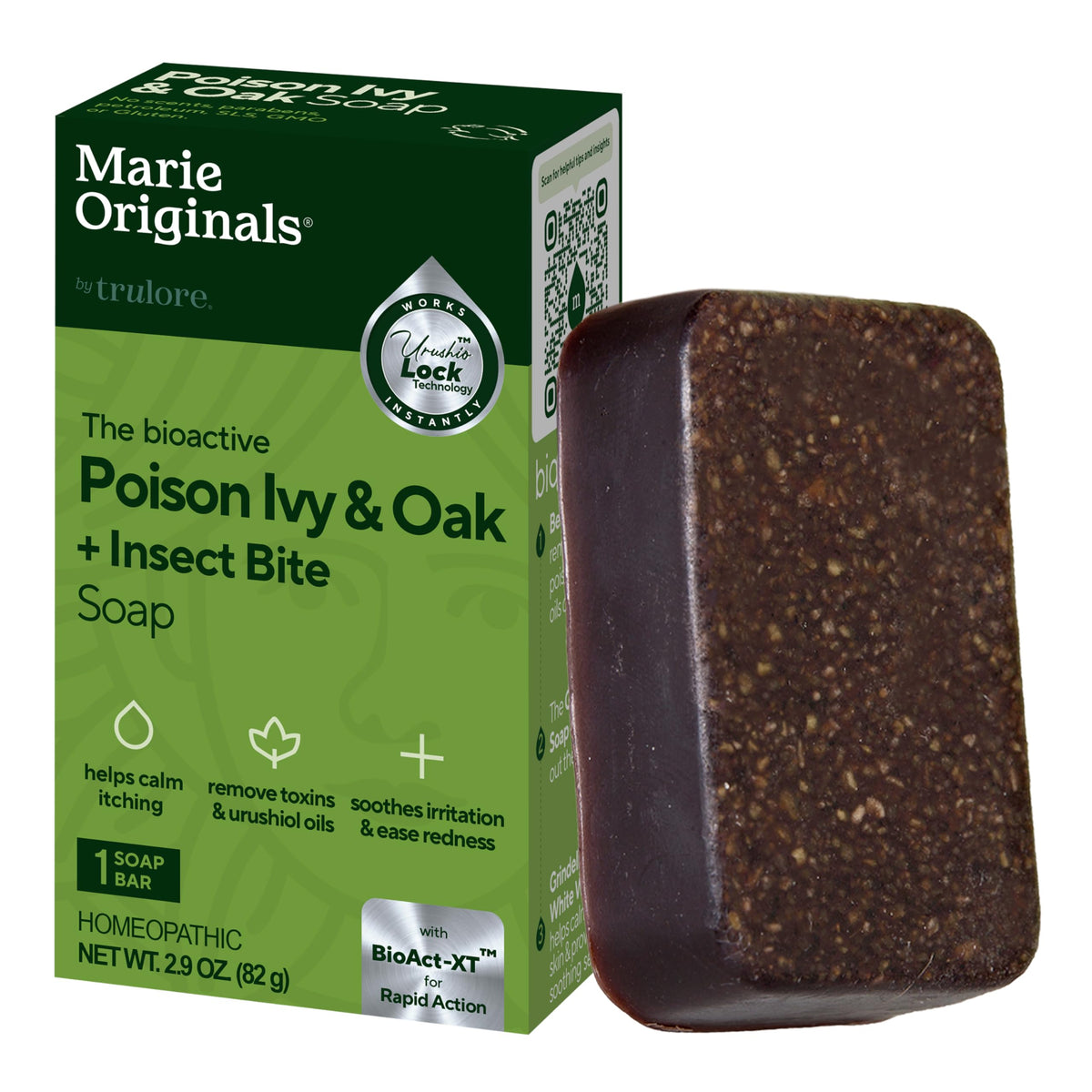 Marie Originals Poison Ivy Bar close-up shows natural ingredients for soothing relief.
