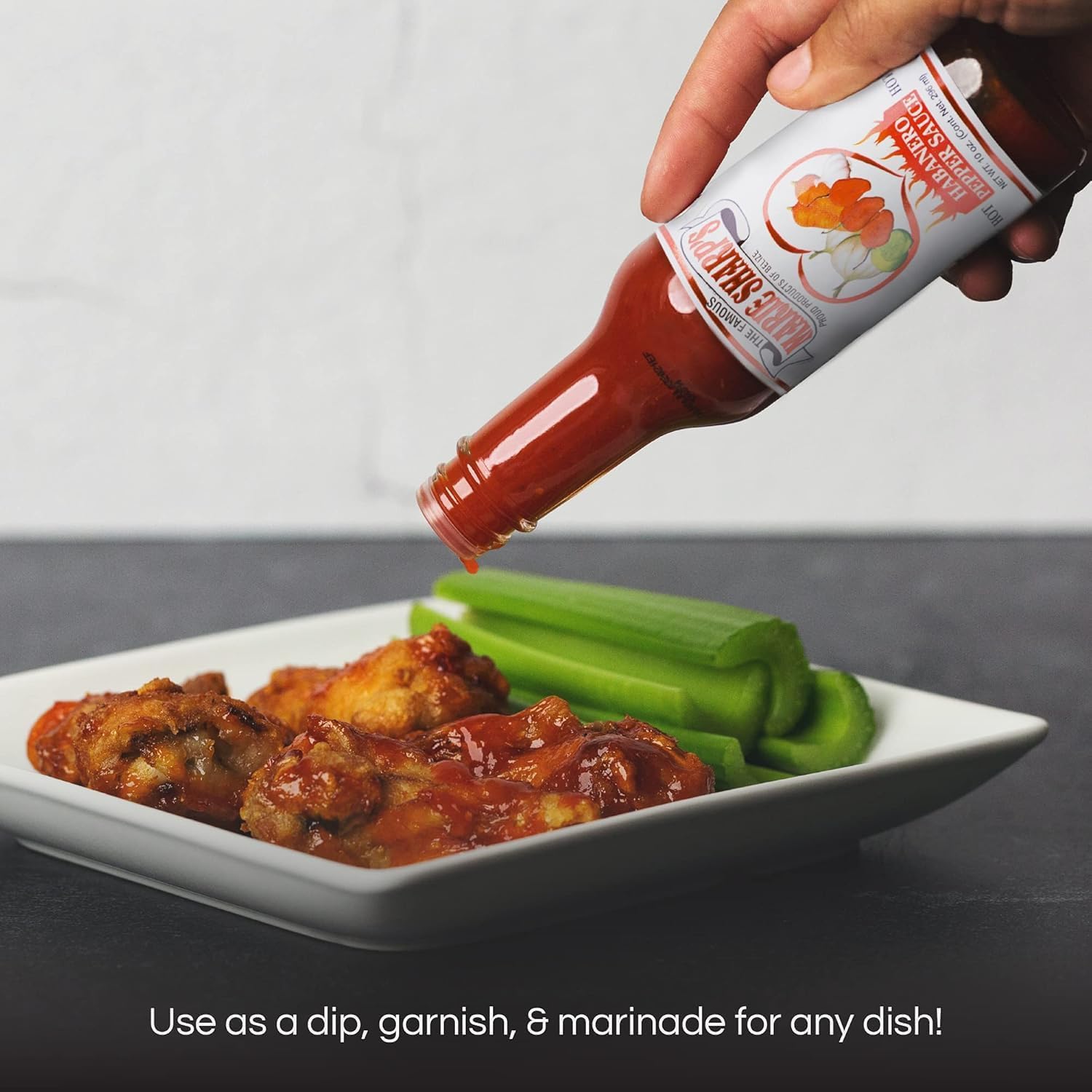 Grilled meat glazed with Marie Sharp's hot habanero sauce.