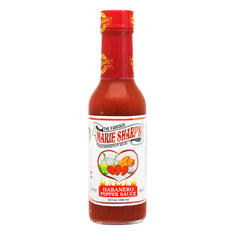 Close-up of the Marie Sharp's label highlighting Belizean heritage.