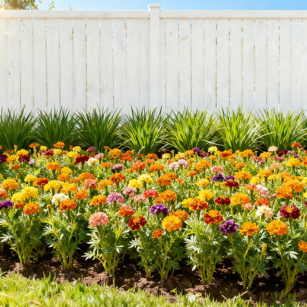 Marigold seeds thrive in warm weather with color from late spring onward.