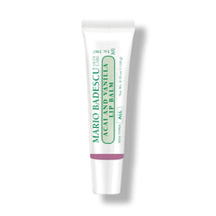 Mario Badescu Acai & Vanilla Lip Balm bottle shows rich hydration for dry lips.