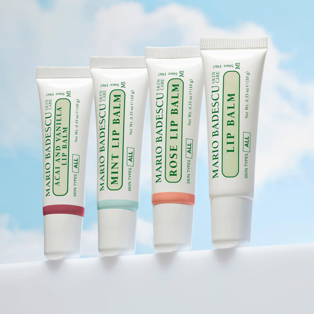 Mario Badescu Acai & Vanilla Lip Balm being applied to lips.