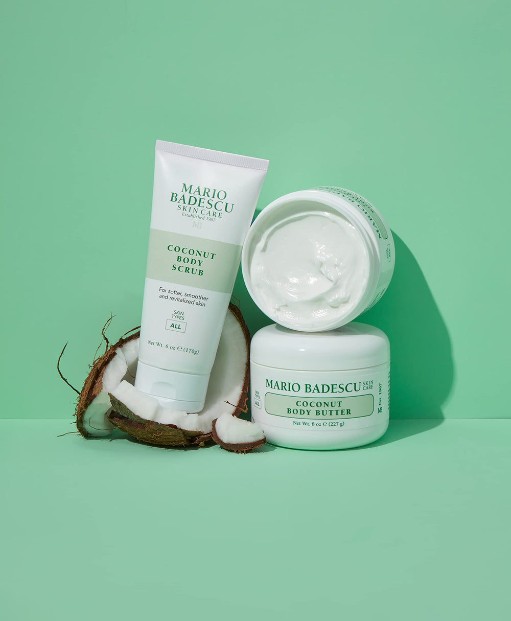 8-ounce jar of Mario Badescu Coconut Body Butter on display