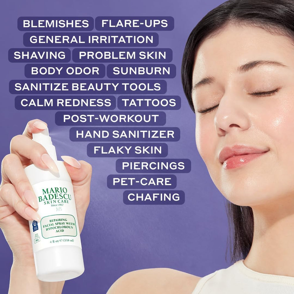 HOCl spray after sun exposure providing cooling relief and hydration