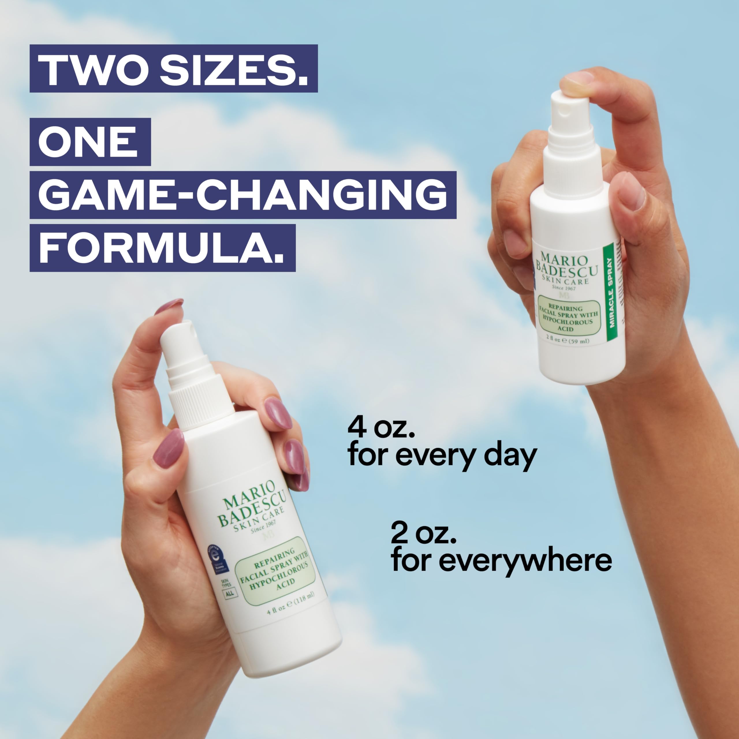 Fragrance-free HOCl spray suitable for sensitive skin