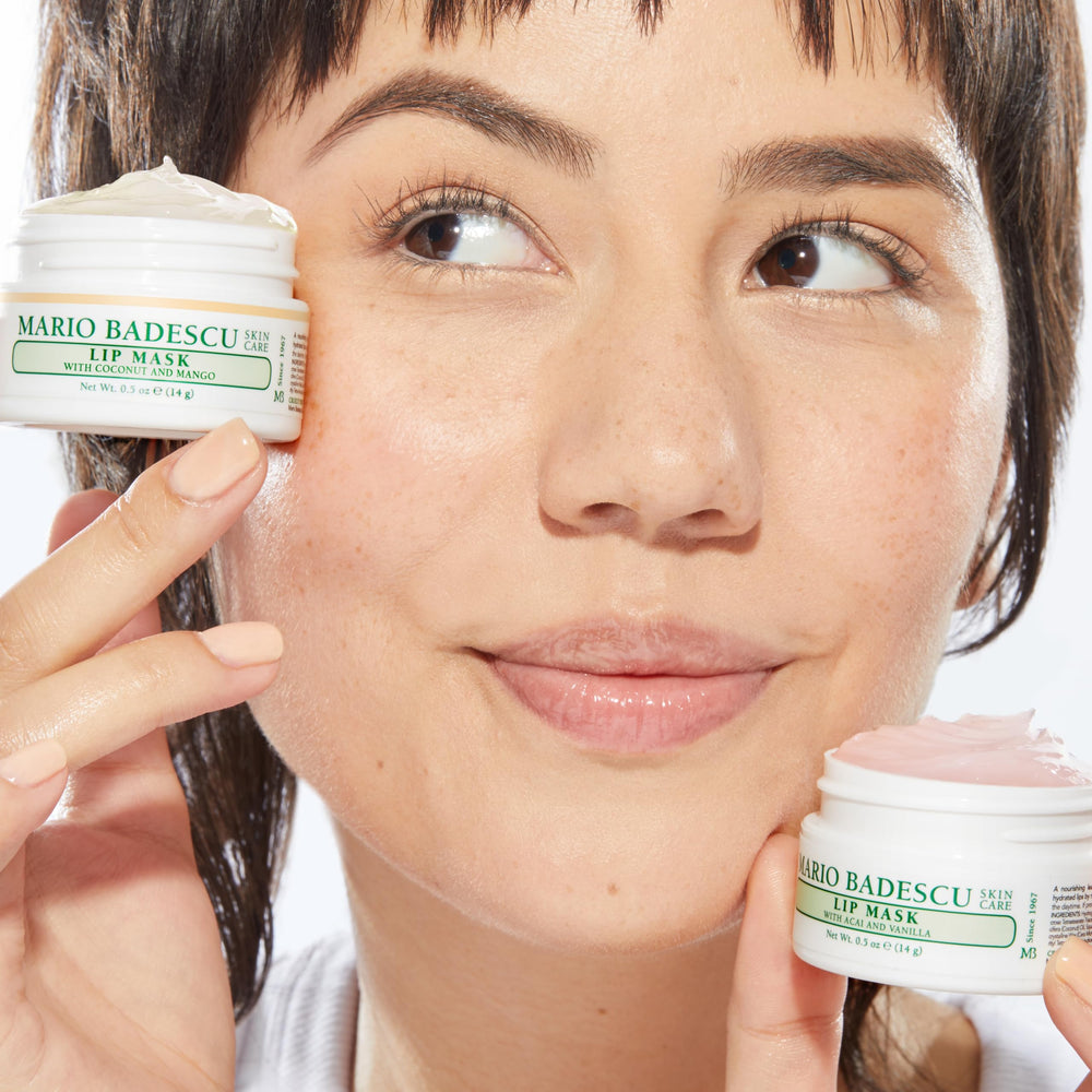 Mario Badescu Lip Mask coconut mango shea butter package shot conveys deep hydration