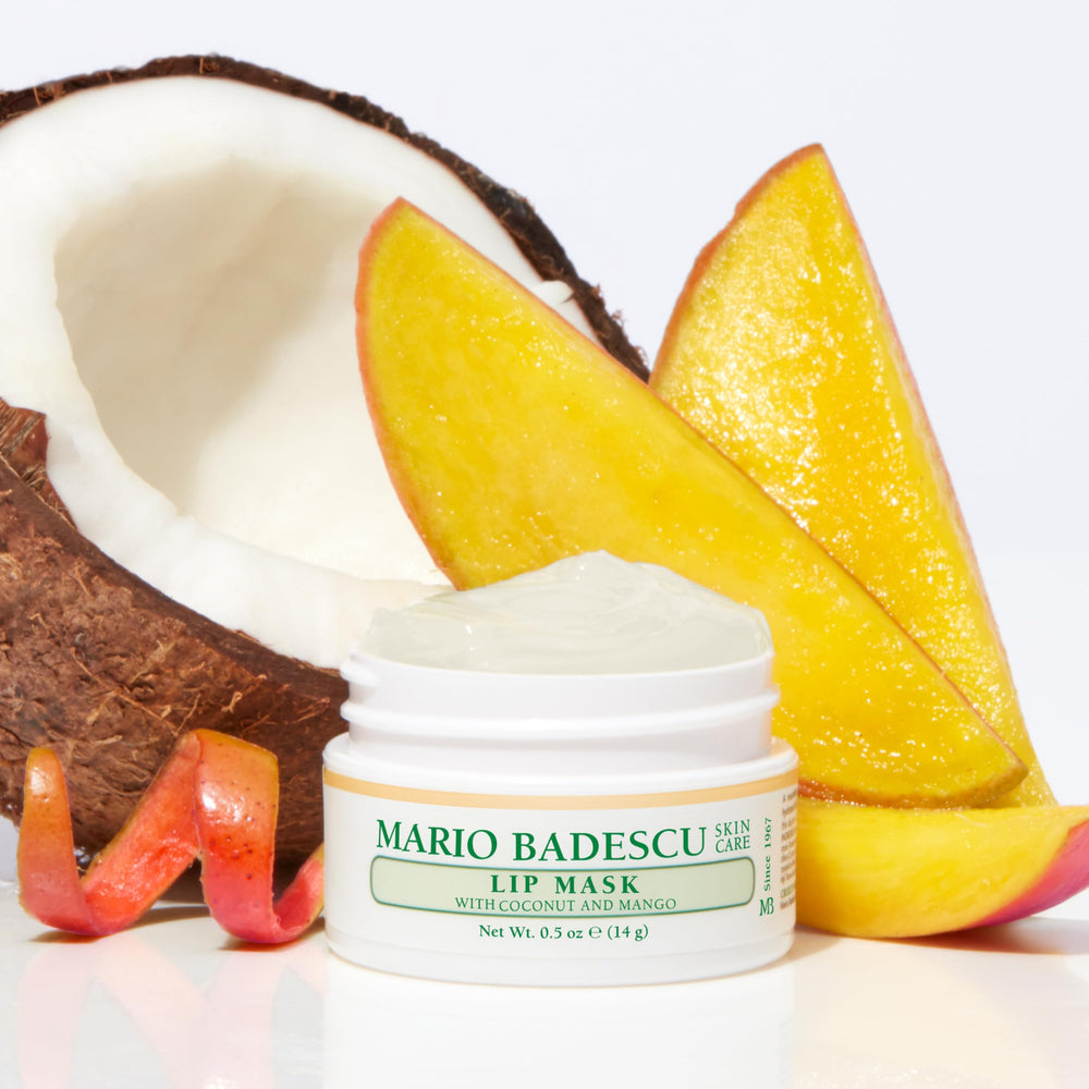 Mario Badescu Lip Mask coconut mango sunflower oil detail suggests vitamin-rich care