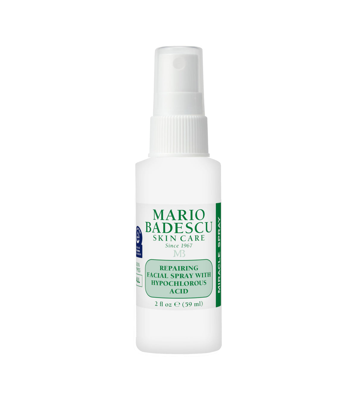Mario Badescu Repairing HOCl facial spray bottle calms irritated skin and provides hydration
