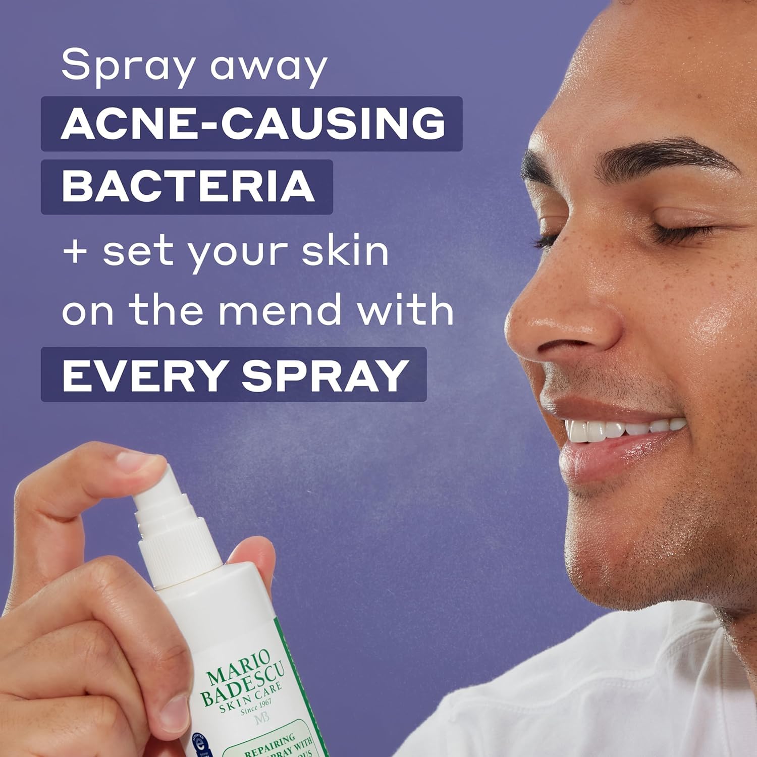 Close-up of HOCl spray mist dispensing for post-workout refreshment