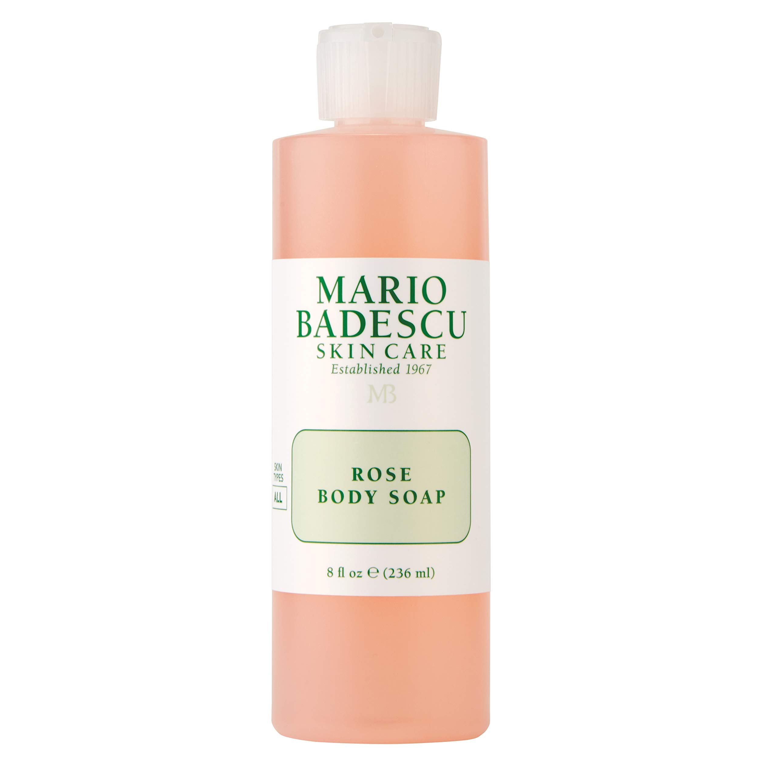 Mario Badescu Rose Body Soap bottle showing rose-infused formula for daily cleansing