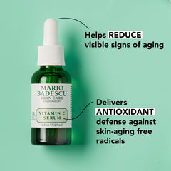 Close-up of Vitamin C Serum texture on fingertip for smoother skin