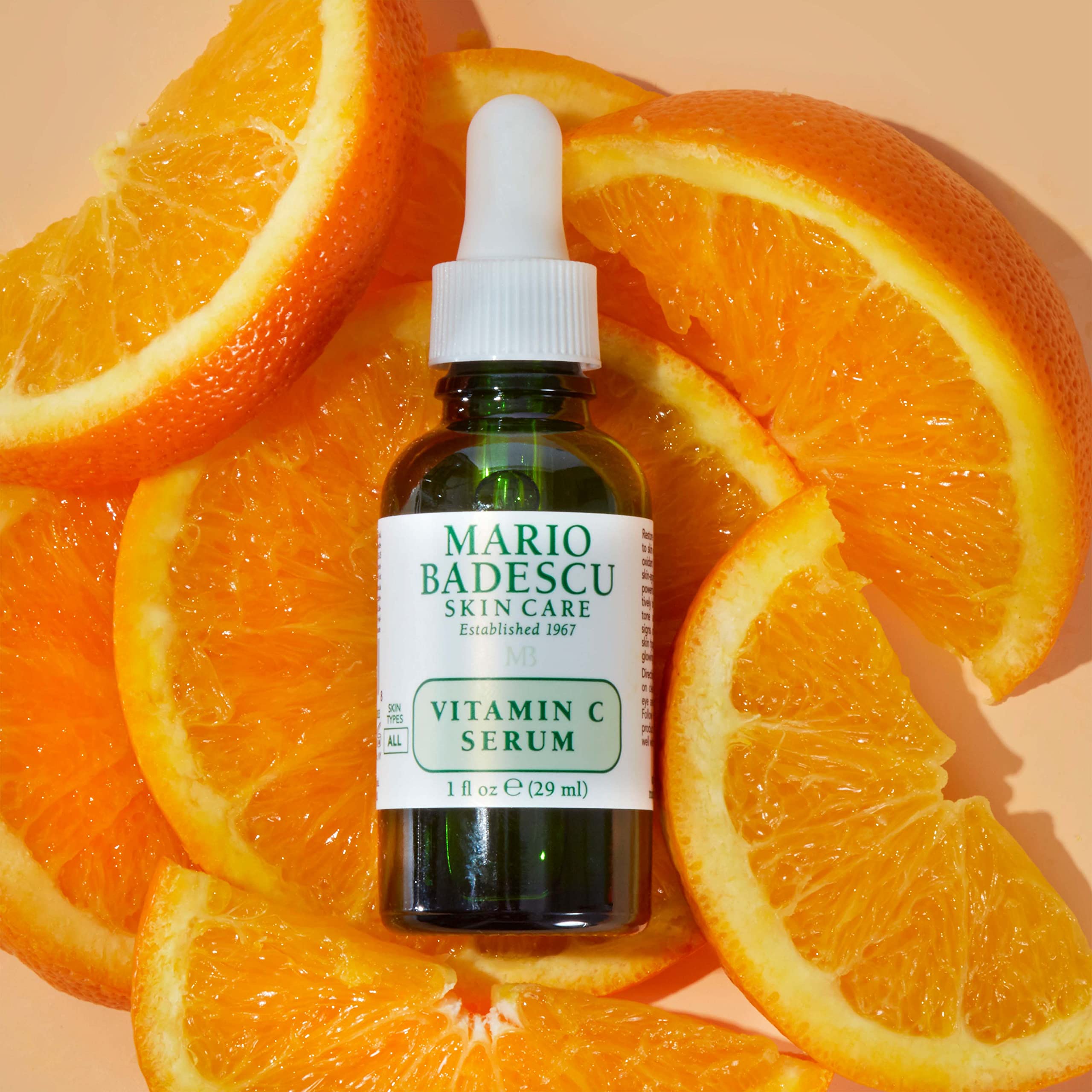 Vanity display of Mario Badescu Vitamin C Serum ready for brightening