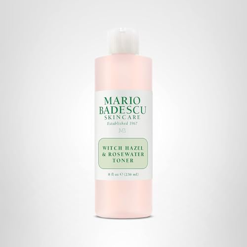 Bathroom setup with Mario Badescu toner as part of a daily routine
