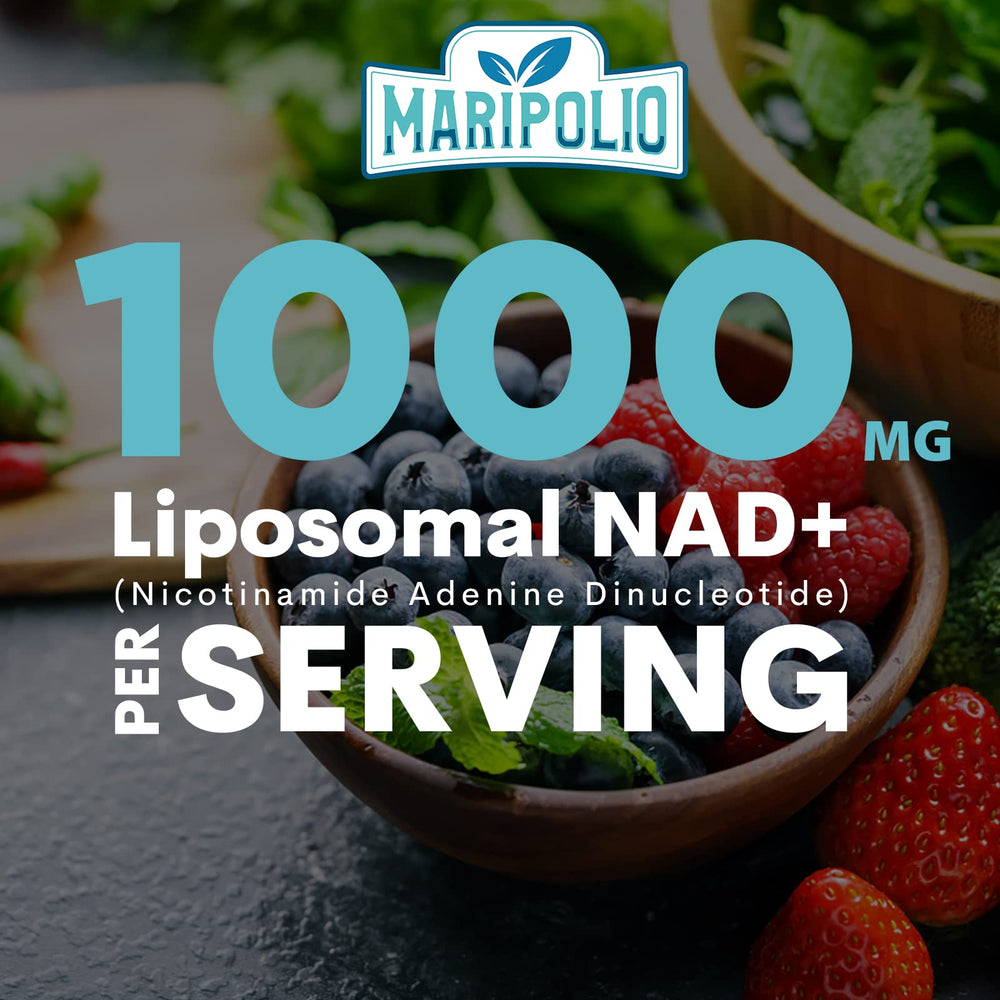 Maripolio Liposomal NAD+ 1000 mg lifestyle shot with morning routine usage.