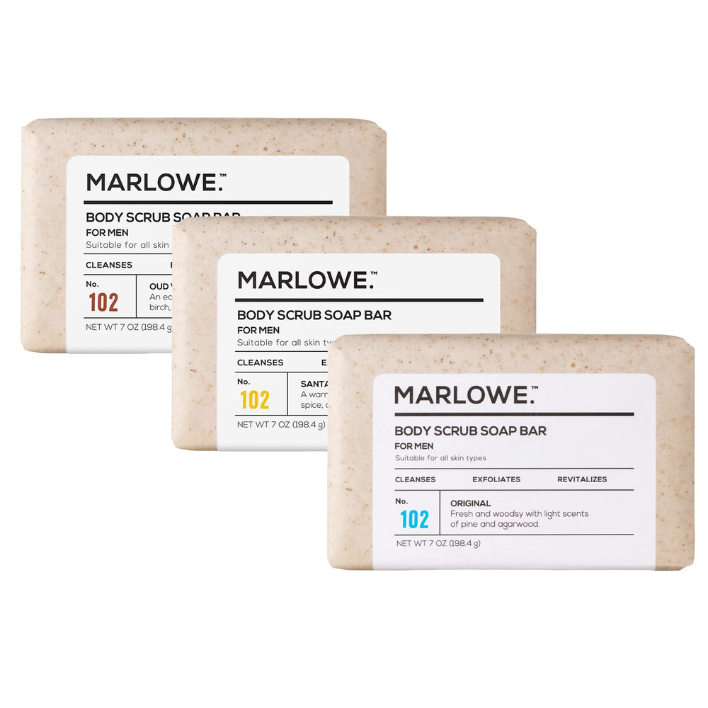 MARLOWE No. 102 Original bar front view, exfoliates and nourishes skin.