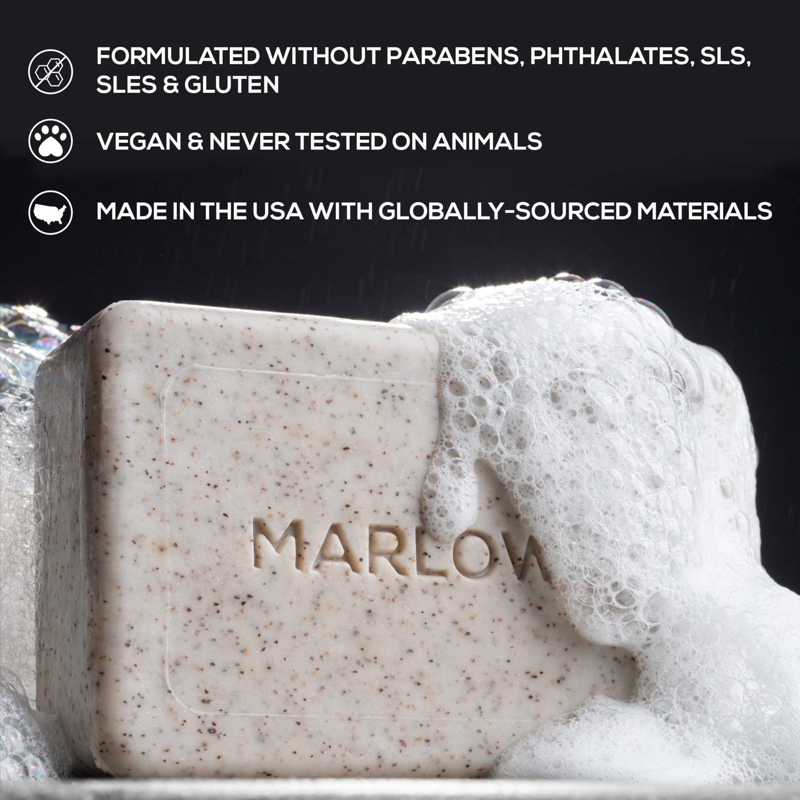 MARLOWE No. 102 Original bar side view, textured formula for smoother skin.