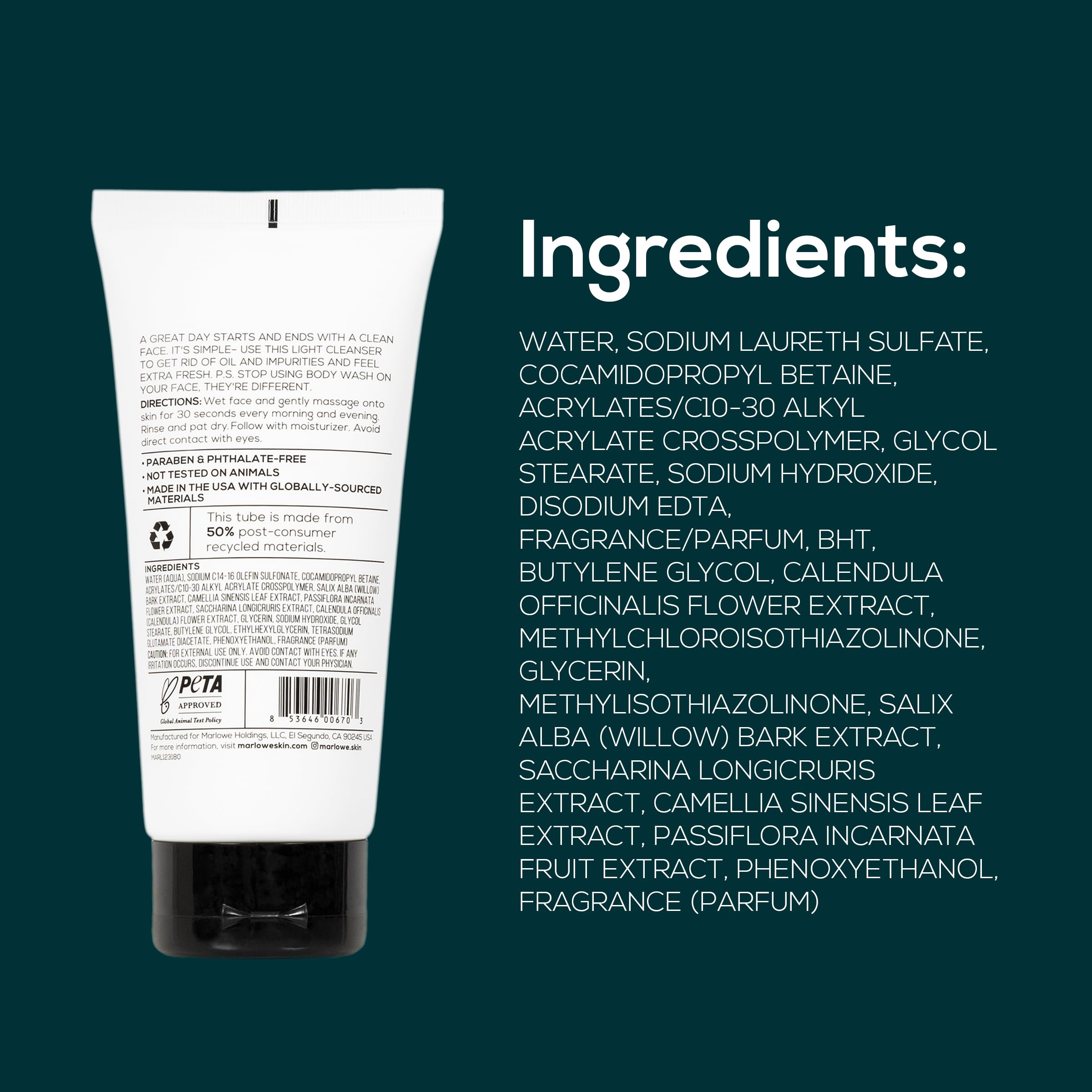 MARLOWE No. 121 travel-friendly cleanser ideal for on-the-go refresh.