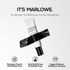 MARLOWE No. 127 eye cream brightens and tones the under-eye area for a refreshed look.