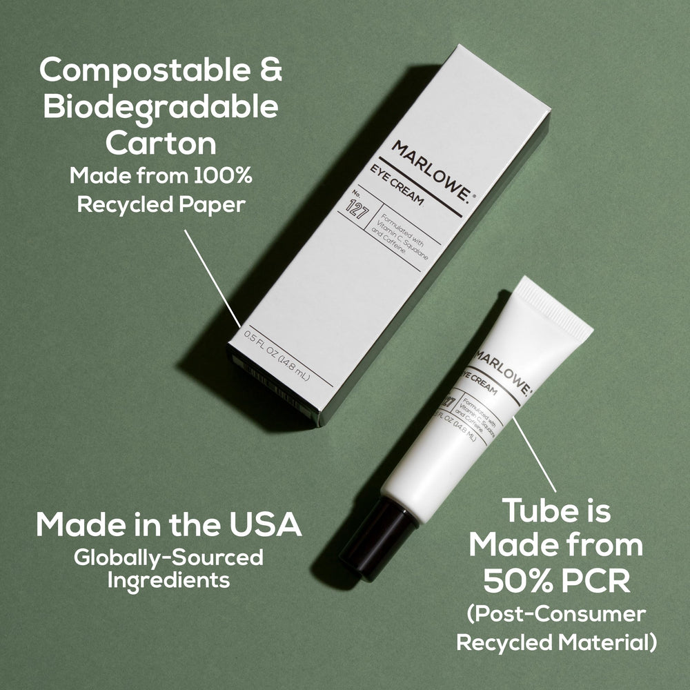MARLOWE No. 127 eye cream made in the USA for quality assurance and consistency.