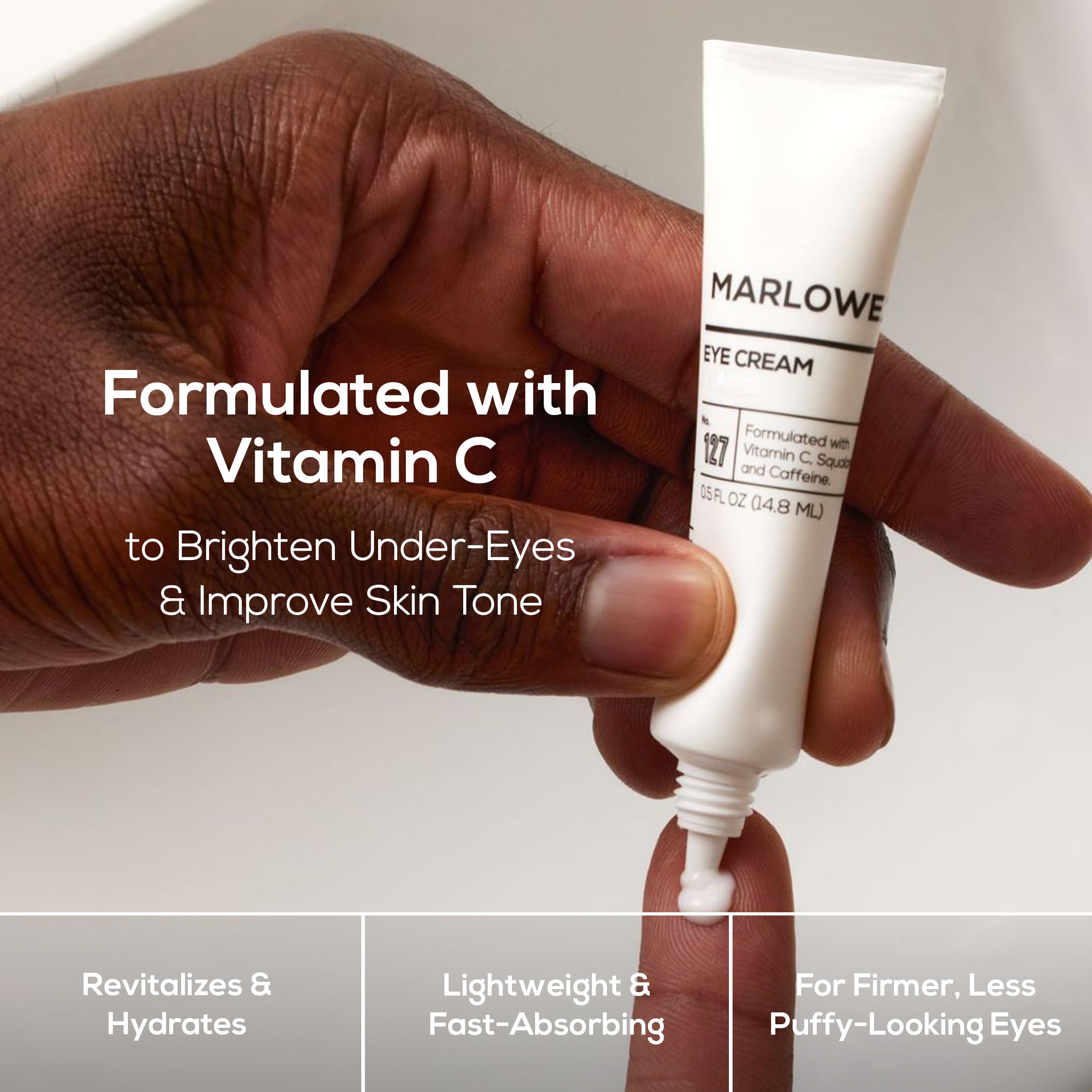 MARLOWE No. 127 eye cream vegan, clean formula free from parabens and gluten.