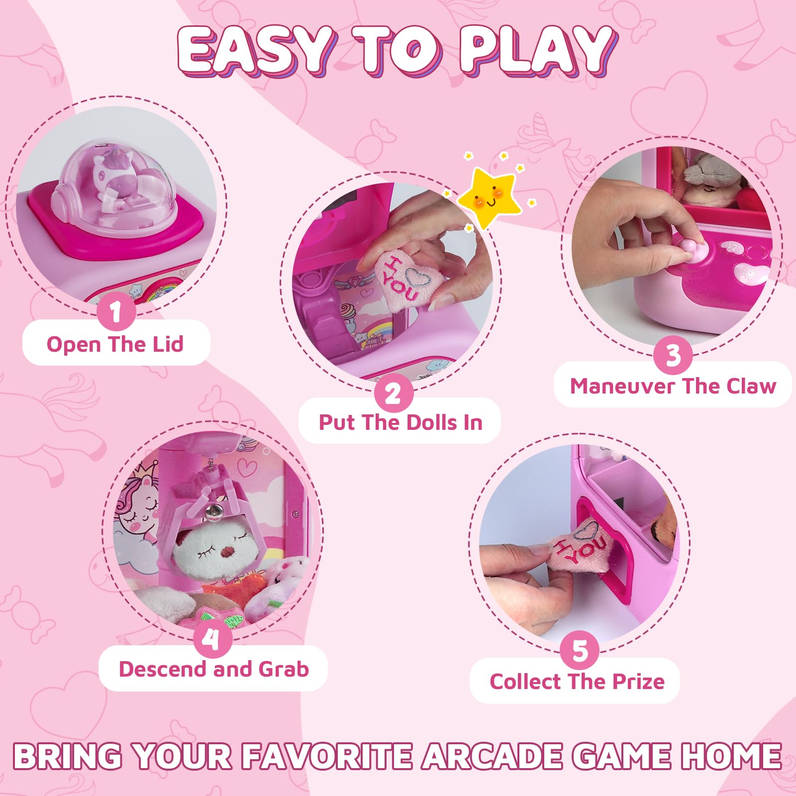 Marlrin Claw Machine sound effects create carnival energy during play
