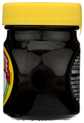 Marmite label close-up highlighting vegetarian ingredients.