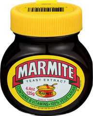 Marmite yeast extract spread on toast for bold breakfast flavor.