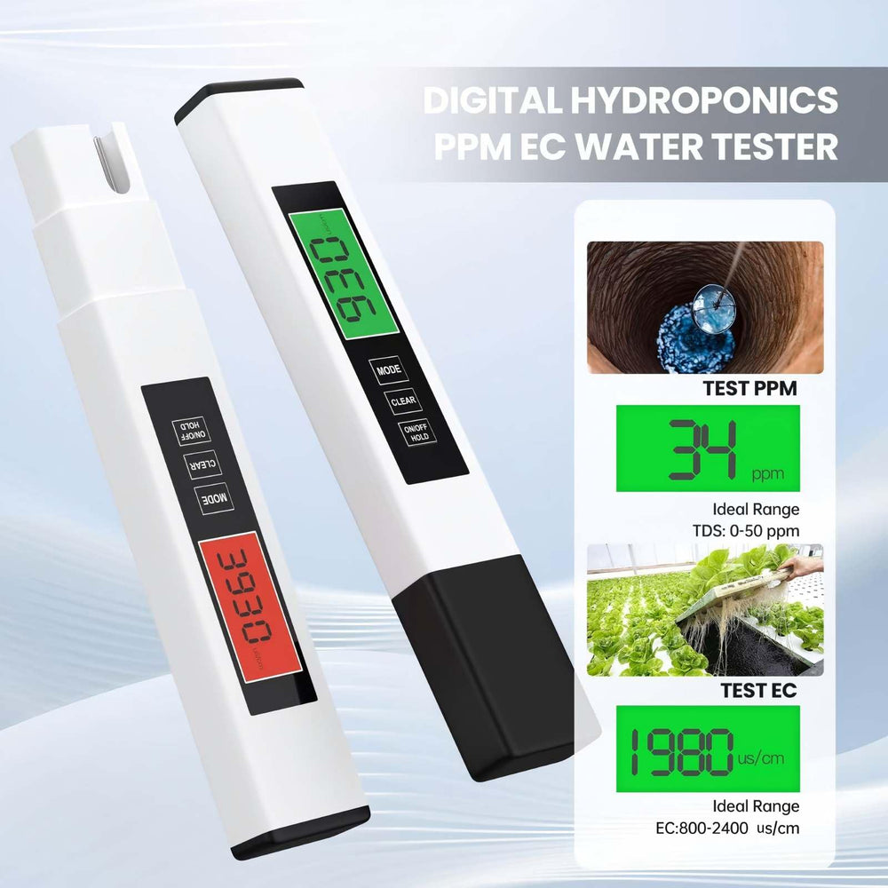 MAROJAP TDS Water Tester in-use in aquarium setup for water clarity.