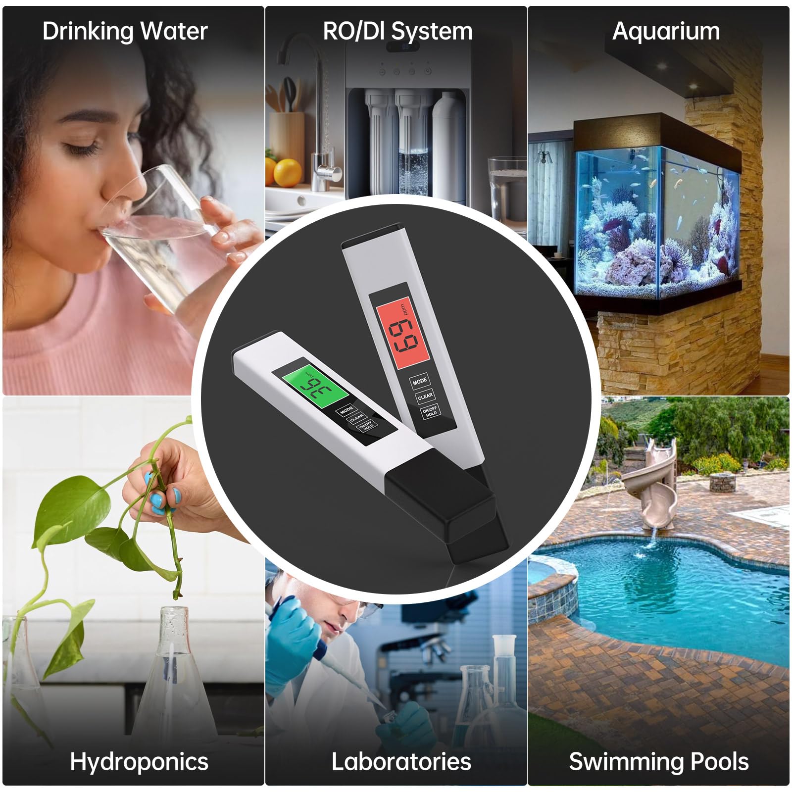 MAROJAP TDS Water Tester compact pocket-size design for travel.