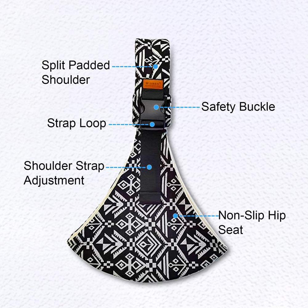 Marrlly baby sling carrier hip seat highlighting stable support for seated positions