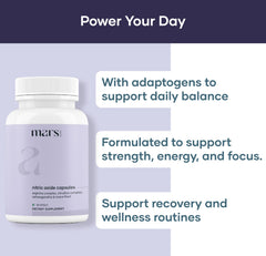 Mars by GHC Mars Nitric Oxide capsules pour demonstrates easy daily supplementation for workouts.