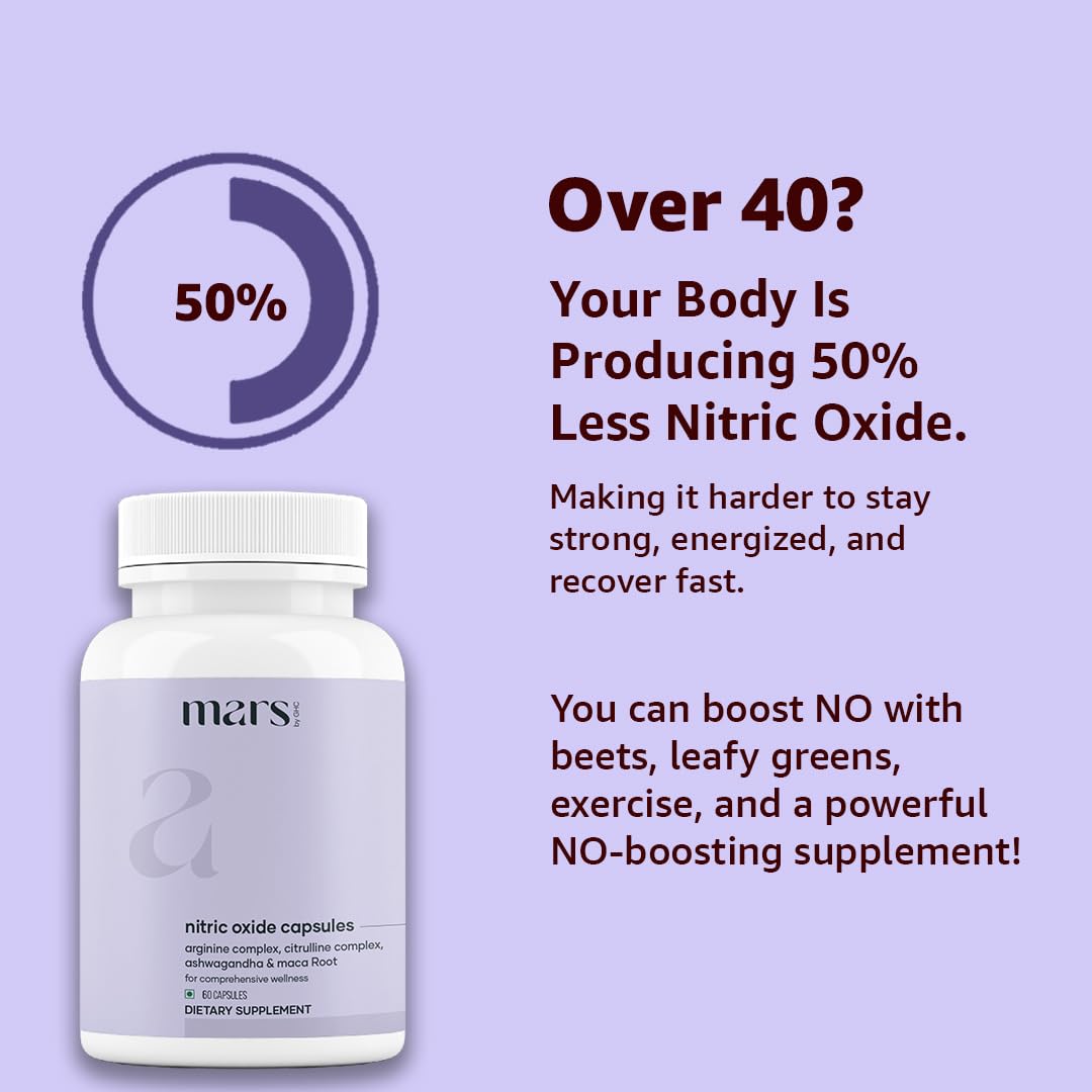 Mars by GHC nitric oxide capsules bottle closeup showing simple ingredients