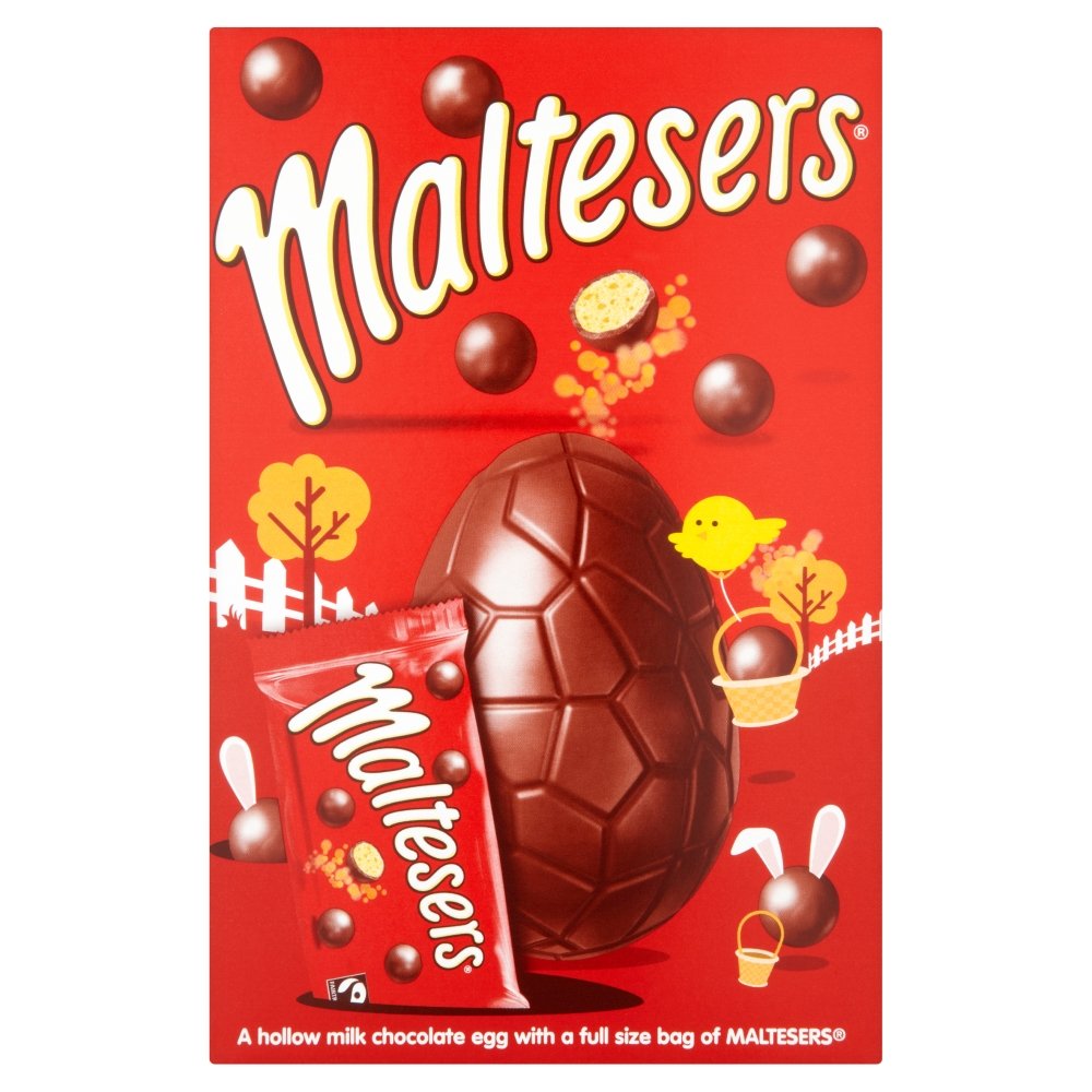 Mars Maltesers Easter Egg in milk chocolate, ideal for gifting.