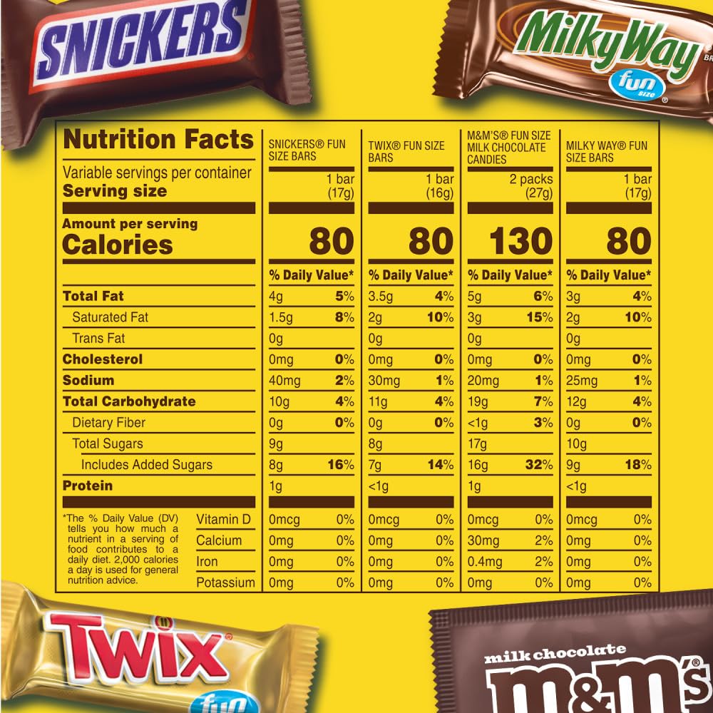 Mars Snickers fun-size bars display for quick treats