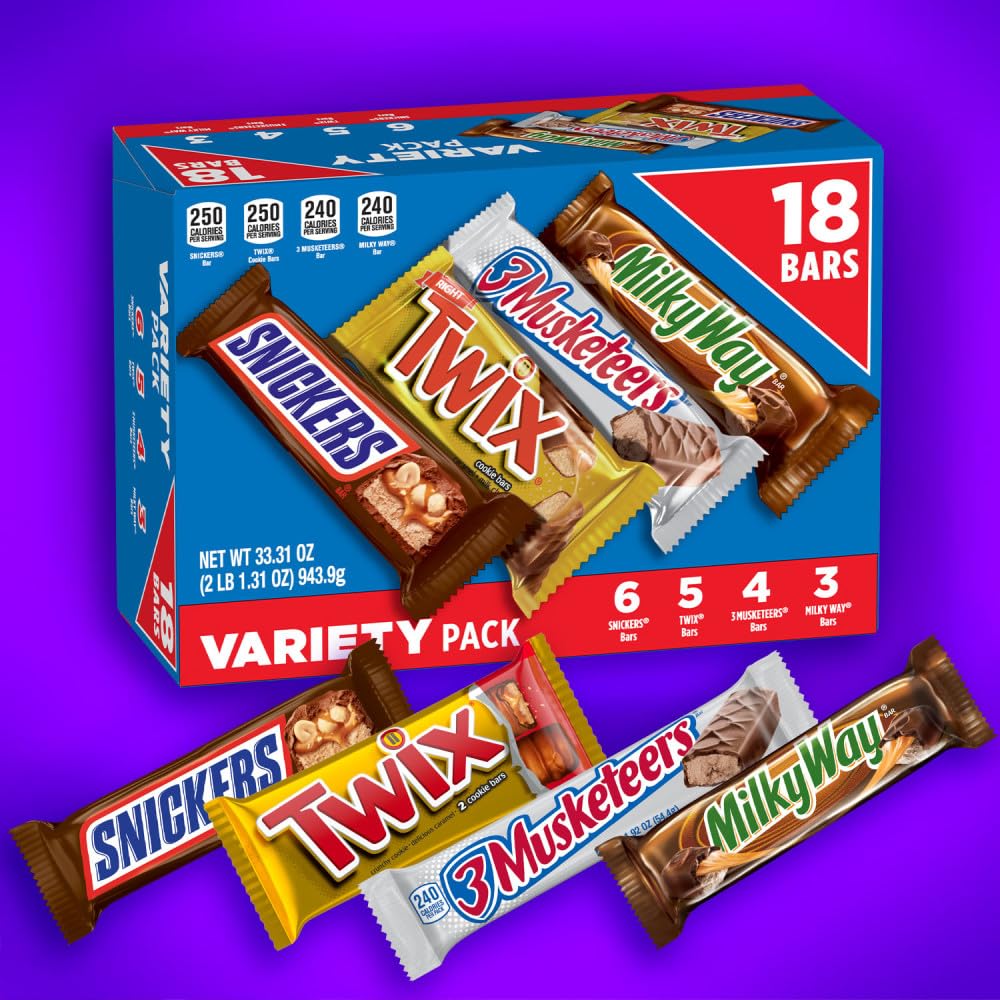 Pinatas and party favors filled with Mars full-size bars from the variety pack.