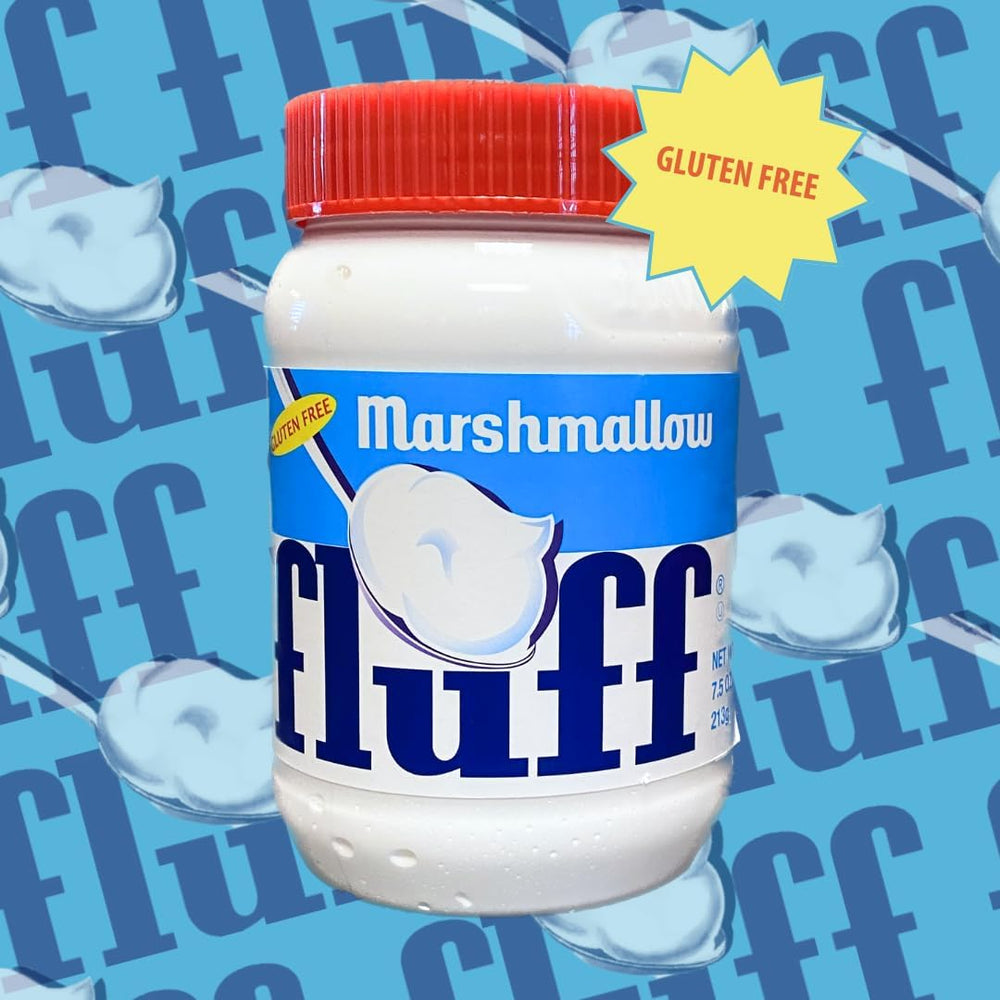 Marshmallow Fluff jars on toast highlighting creamy topping